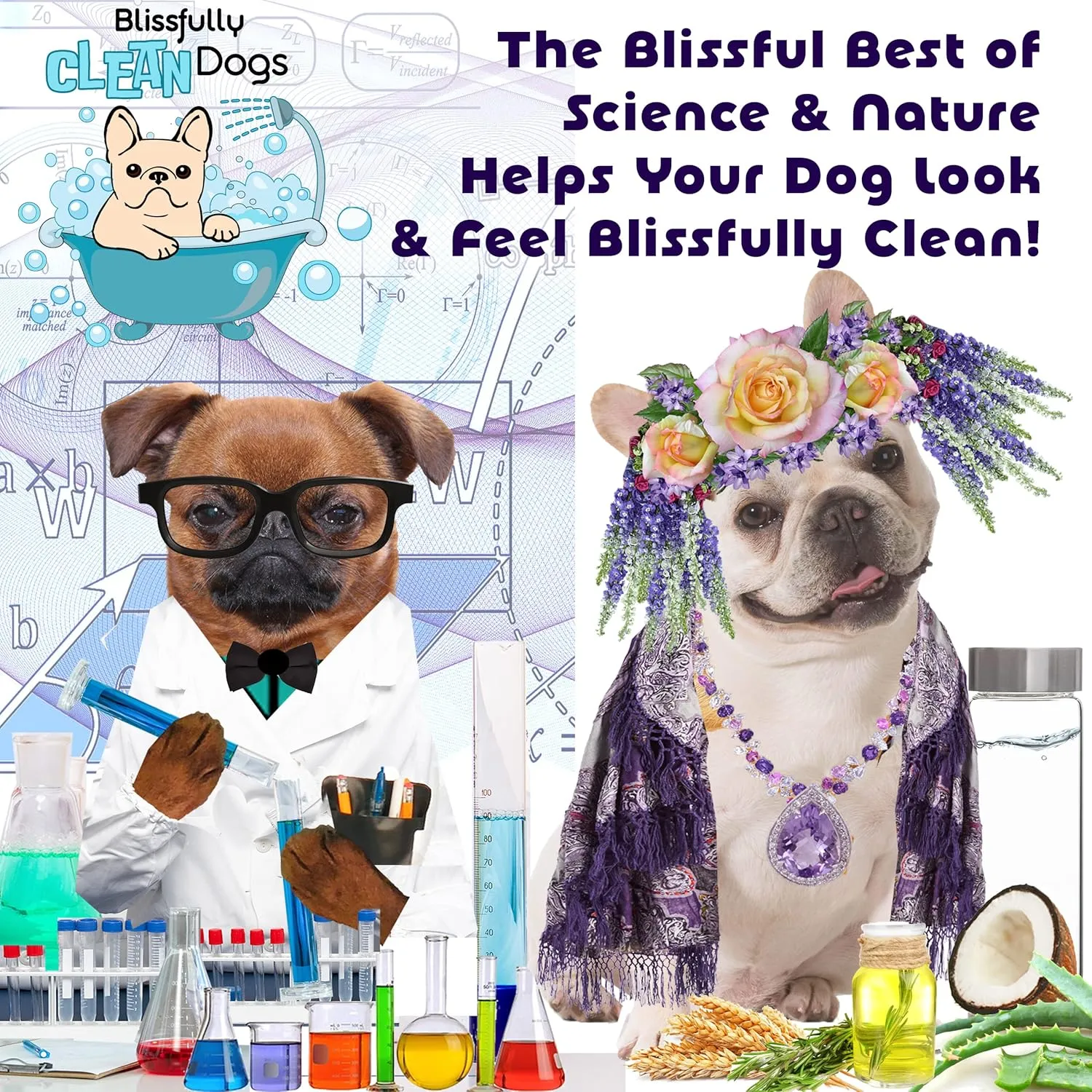 The Blissful Dog Blissfully Fresh Face Wash - Cleans Facial Folds and Wrinkles, 4-Ounce, French Bulldog