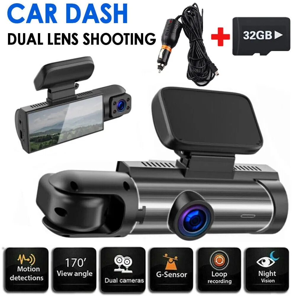 timeless TASHHAR Car Dash Cam 3-Lens 1080P HD DVR Front/Rear/Inside Video Camera Driving Recorder Night Vision G-Sensor, Motion Detection