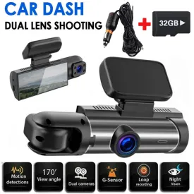 timeless TASHHAR Car Dash Cam 3-Lens 1080P HD DVR Front/Rear/Inside Video Camera Driving Recorder Night Vision G-Sensor, Motion Detection