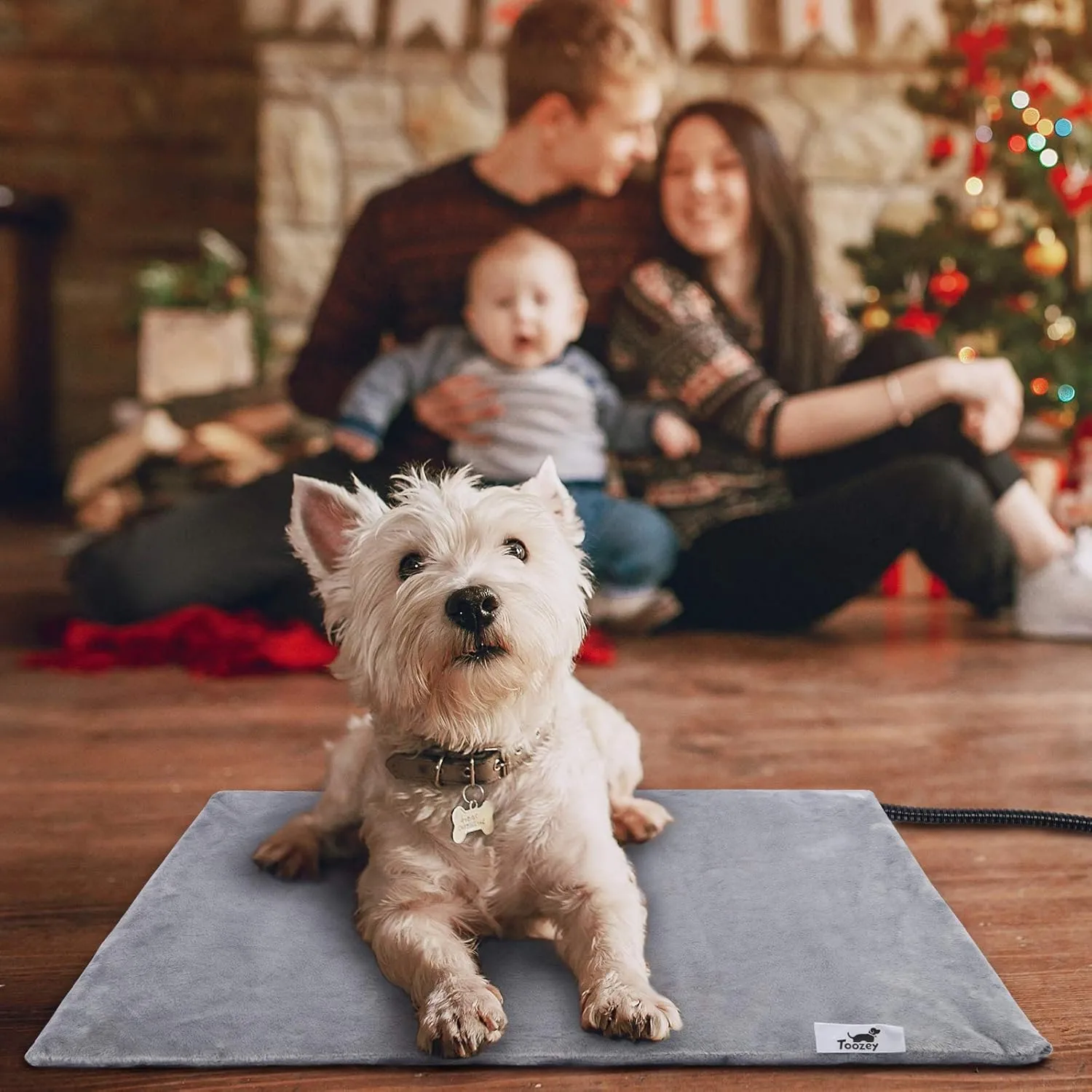 Toozey Extra Large Pet Heating Pad, 6 Adjustable Temperature Dog Cat Heating Pad with Timer, Waterproof Heated Dog Bed with Chew Resistant Cord, Indoor Electric Pet Heated Mat 47x28in