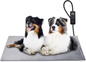 Toozey Extra Large Pet Heating Pad, 6 Adjustable Temperature Dog Cat Heating Pad with Timer, Waterproof Heated Dog Bed with Chew Resistant Cord, Indoor Electric Pet Heated Mat 47x28in