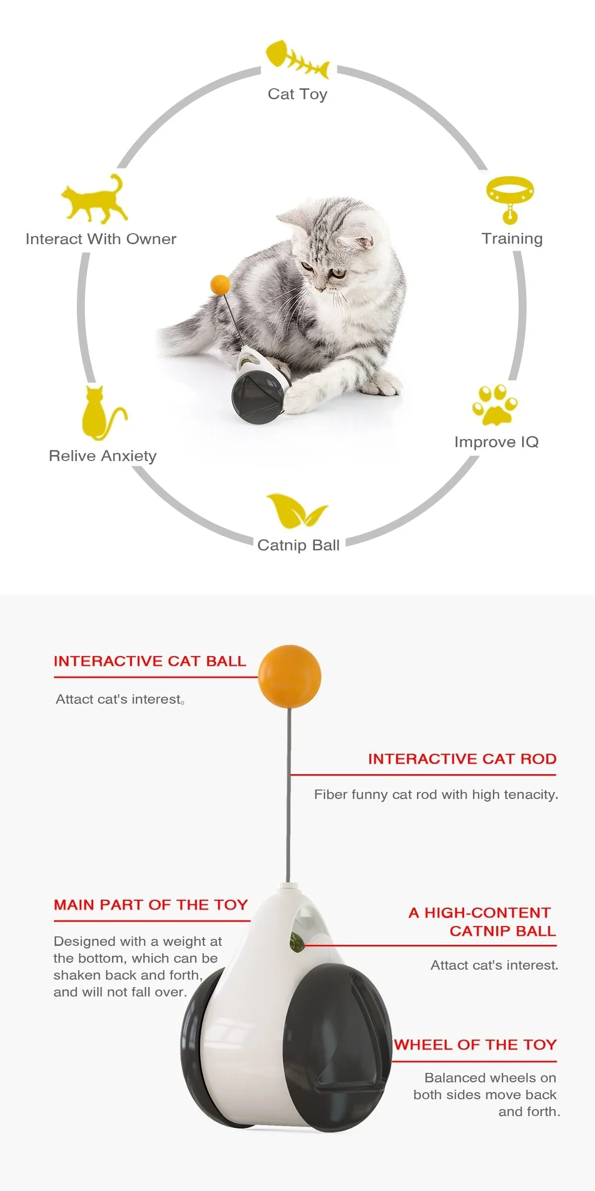 Wireless Electronic  Cat  Rotating Chase Toy
