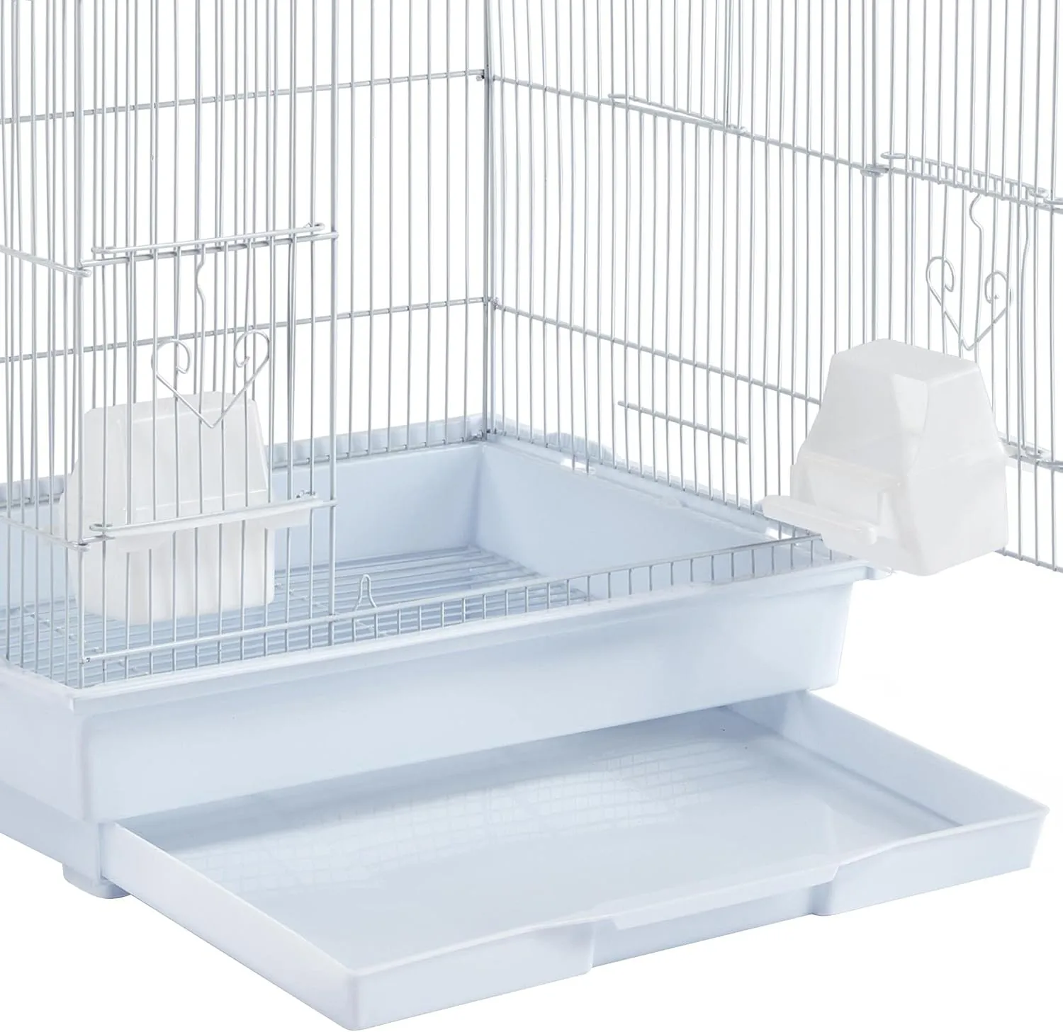 Yaheetech 39-inch Roof Top Medium Parakeet Bird Cages for Cockatiels Conures Finches Budgies Canaries Lovebirds Parakeets Green Cheek Small Birds Parrots, Travel Flight Birdcage w/Toys, White